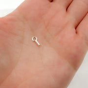 White Sterling Silver Crimp Endcap with Ring